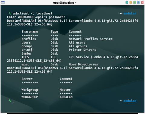 Network: openSUSE: smbclient