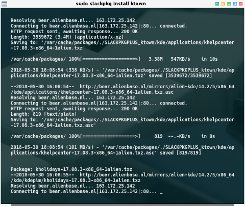 slackpkg: install ktown process