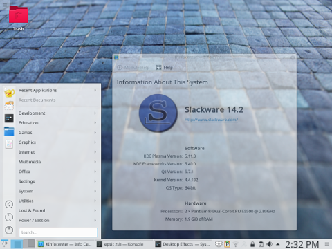 Slackware 14.2: KDE Plasma 5