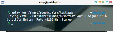 audio: aplay test using wav file