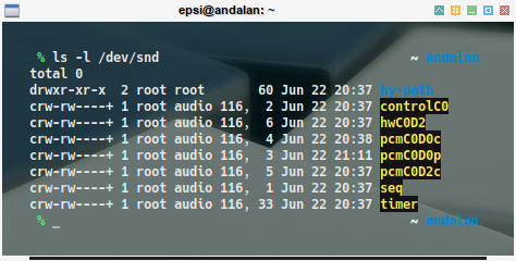 audio: /dev/snd