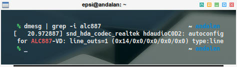 audio: dmesg grep alc