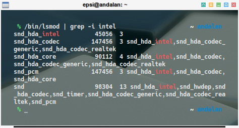 audio: lsmod grep intel