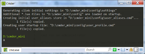 Windows: cmder mini